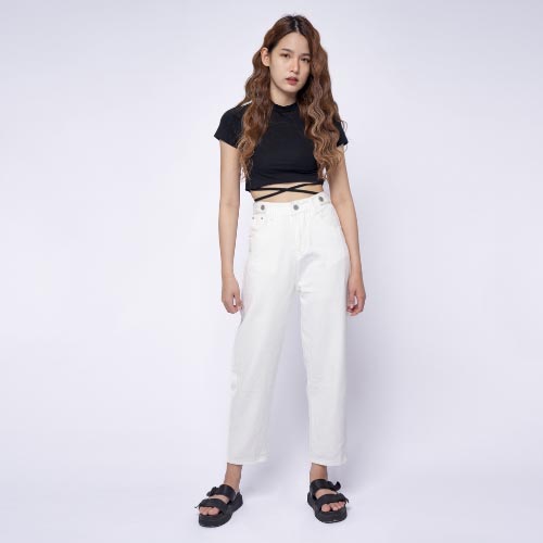 produk vierlin Jeans 7111 - HIGH WAIST JEANS PUTIH VIERLINSTORE