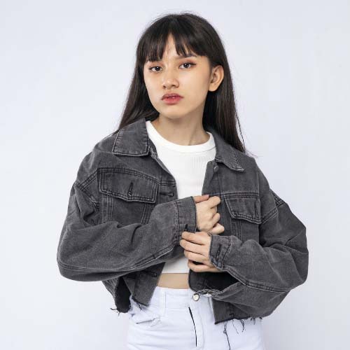 produk vierlin Jacket 367 - CROP DENIM JACKET