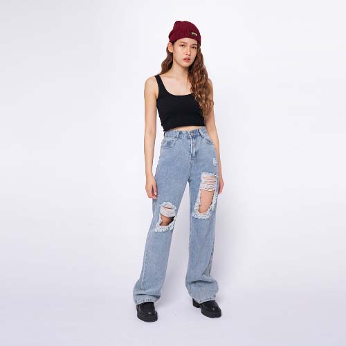 produk vierlin Jeans 2502 - HIGHWAIST BAGGY RIPPED JEANS produk vierlin Jeans 2502 - HIGHWAIST BAGGY RIPPED JEANS