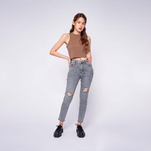 produk vierlin Jeans 63156 - HIGHWAIST SKINNY RIPPED JEANS