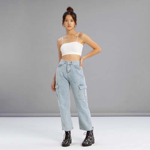produk vierlin Jeans 7320 - HIGHWAIST CARGO JEANS