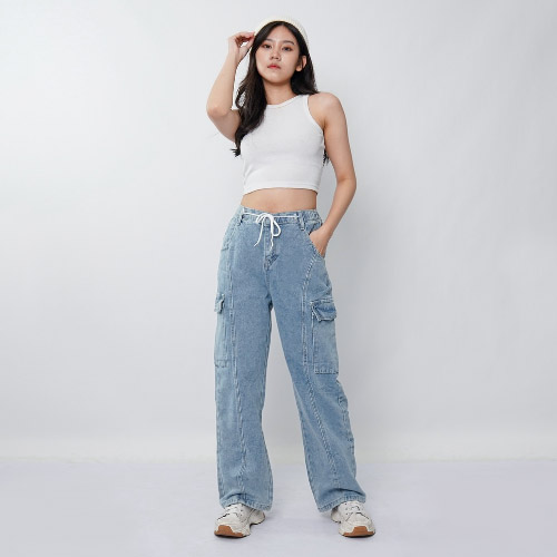produk vierlin-Jeans 7225 - HIGHWAIST CARGO JEANS