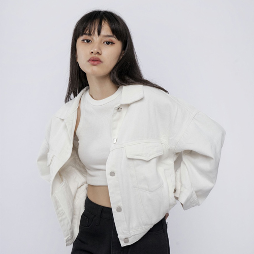 produk vierlin-Jeans 303 - OVERSIZED WHITE DENIM JACKET