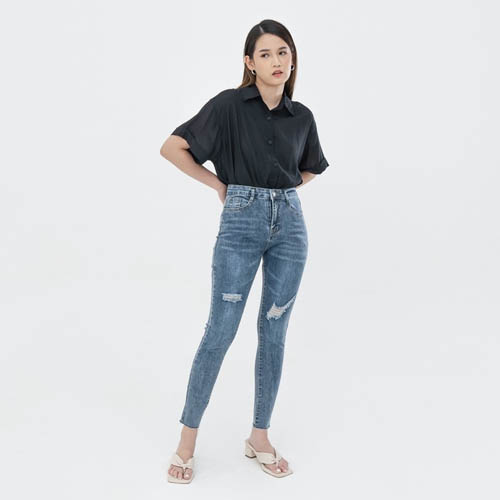 produk vierlin-Jeans 8327 - HIGHWAIST SKINNY RIPPED JEANS
