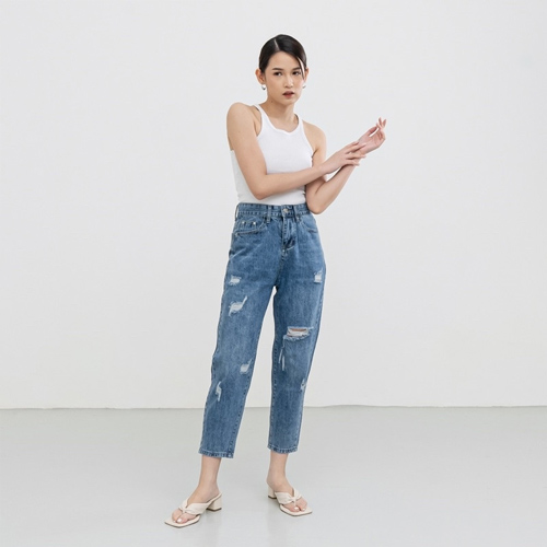 produk vierlin-Jeans 0562 - HIGHWAIST RIPPED JEANS