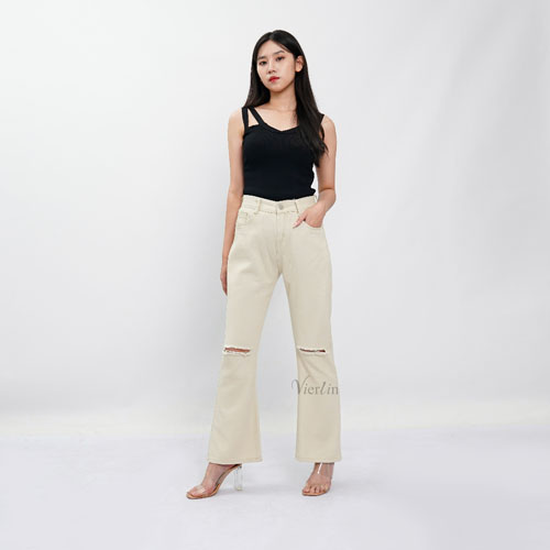 produk vierlin-Jeans 6099 - HIGHWAIST FLARE RIPPED JEANS