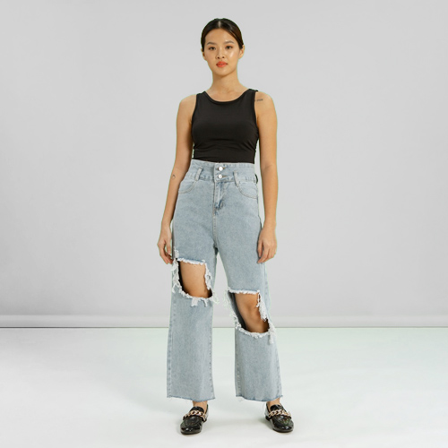 produk vierlin-Jeans 65320 - HIGHWAIST RIPPED LOOSE JEANS