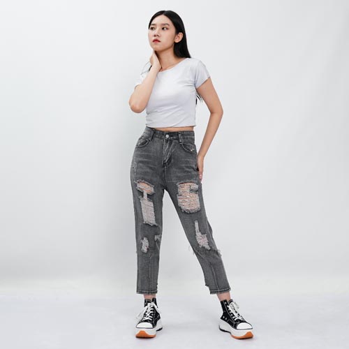 produk vierlin-Jeans 1008 - HIGHWAIST RIPPED JEANS