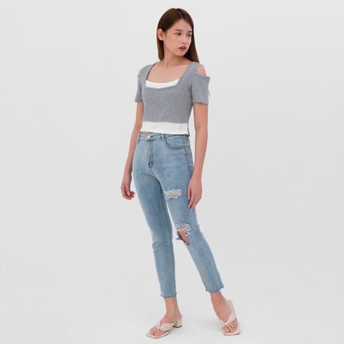 produk vierlin-Jeans 1230 - HIGHWAIST SKINNY RIPPED JEANS