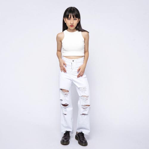 produk vierlin-Jeans 381 – WHITE RIPPED JEANS