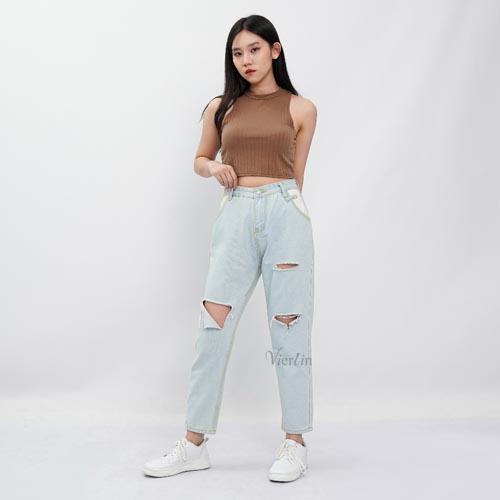 produk vierlin-Jeans 5711 - HIGHWAIST RIPPED BOYFRIEND JEANS