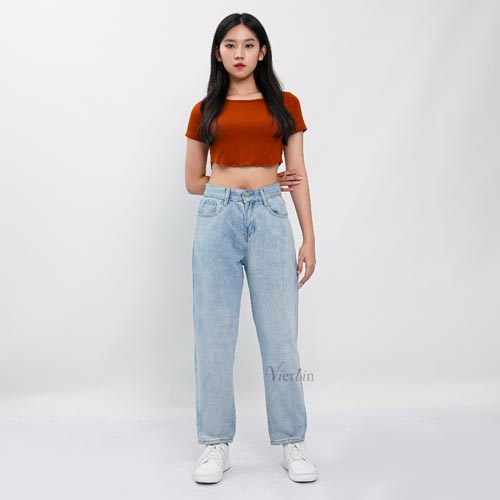 produk vierlin-Jeans 7293 - HIGHWAIST BOYFRIEND BASIC JEANS
