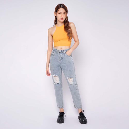 produk vierlin-Jeans 9001 - HIGHWAIST RIPPED JEANS