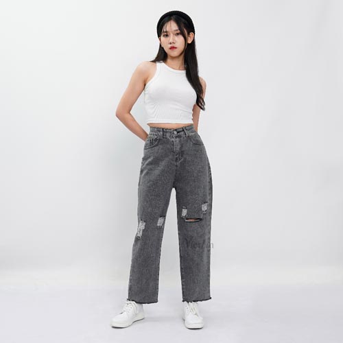 produk vierlin-Jeans 9273 - HIGHWAIST UNFINISHED JEANS